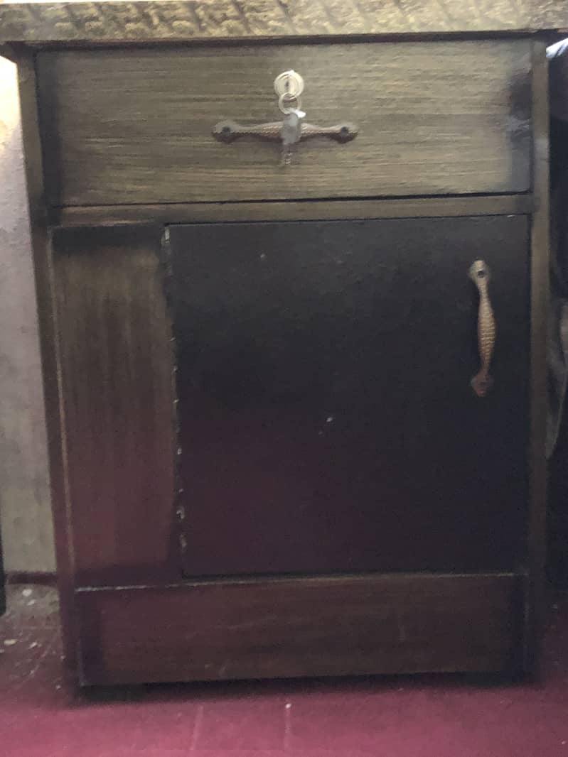 King size bed side table, dressing & showcase 1