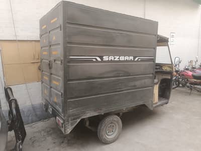 SAZGAR Tempo Loader Rickshaw With large Covered Steel Back Hood