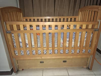 Wooden Baby Cot for  sale with mattress