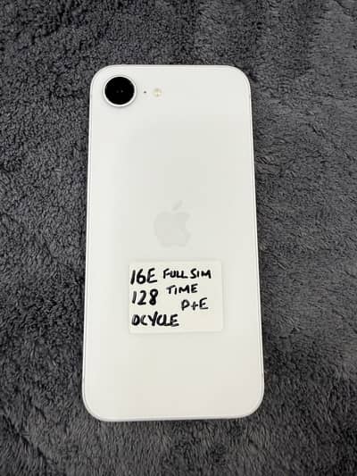 IPHONE 16E 128 GB PHYSICAL + eSIM 0 CYCLE FULL SIM TIME