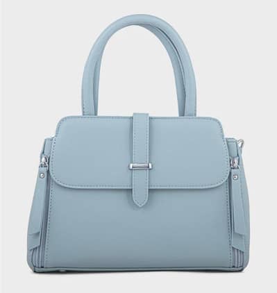 Sky Blue Leather Handbag