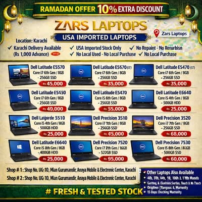 LaptopDell E5570 E5470 E5470 E6540 5550 3511 3510 3520 7520 7530 E6440