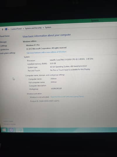 Toshiba Dynabook i5 6th generation