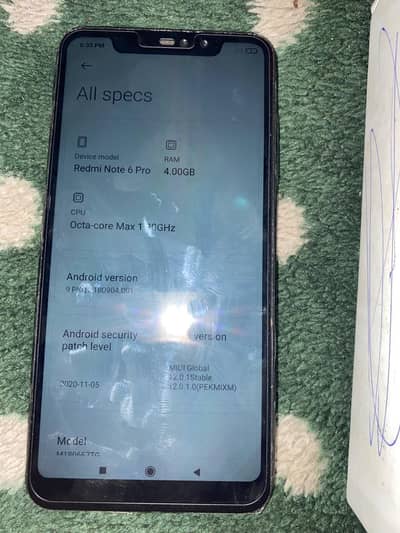 Readmi Note Pro 6 4+64 PTA Approved