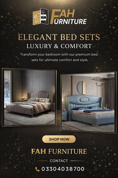 bed set - king size bed - double bed set- wooden bed - luxury bed  set
