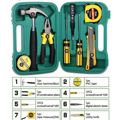9 pcs complete toolbox with free home delivery cash on delivery