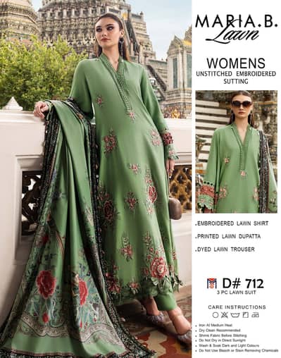 Maria B 3PC EMB Luxury Designer Lawn Vol-04 | Moon Light Store|