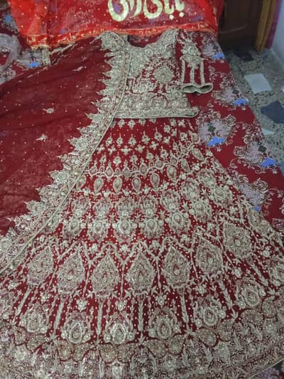 Heavy Red Bridal Lehenga – Size Small – Only Used Once