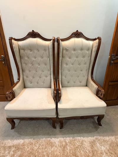 Pure Chinioti Solid Wood Wingback Chairs (Set of 2)