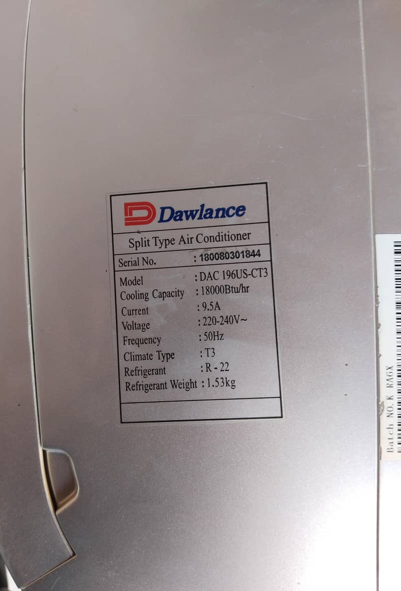 Dawlance Split Ac, excellent condition 2