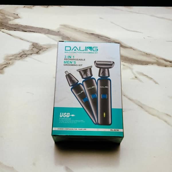 Daling DL-9236 3-in-1 Rechargeable Hair Clipper | Compact Hair, Beard & Body Groomer