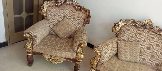 6 seater chinioti pure wood sofa set with 3 table,2 chairs table,dewan