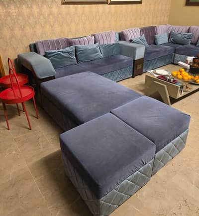 Large Lounge Sofa Modular with charging ports