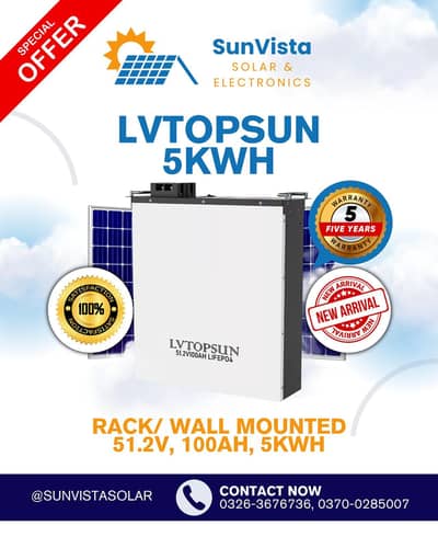 48V 100A LVTOPSUN 5KWH LITHIUM BATTERY