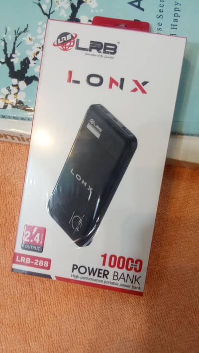 LRB LONX 10000mAh Power Bank (2.4A Fast Charging) – Sealed Pack