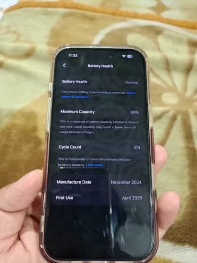 i Phome 16 pro JV desert clour 128 10 by 10 confition