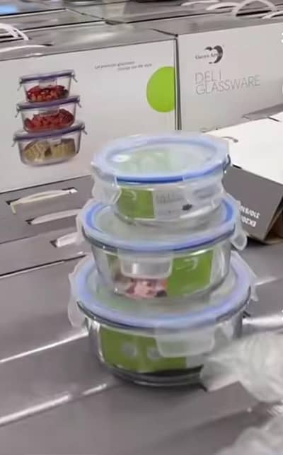 3 piece Glass Bowl air tight