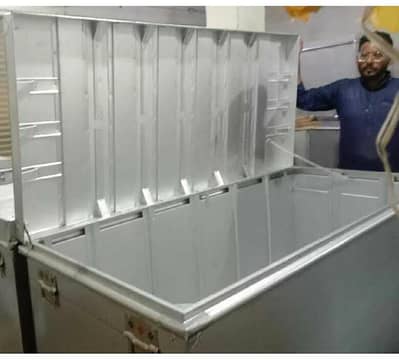 large size steel trunk with stand