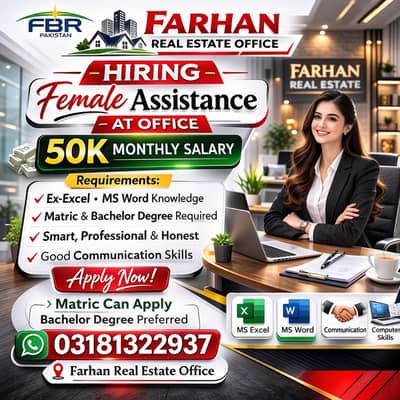 hire Female Asistance at real estate office