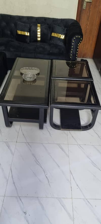 CENTER TABLE SHESHAM WOOD 2 SMALL 1 LARGE GUD CONDITION 03261271600