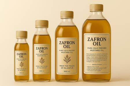 Zafron Pure Cold Pressed Mustard Oil – 100% Natural Sarson Ka Tail