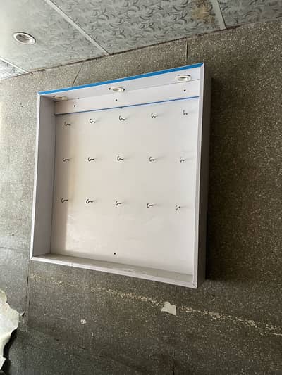 5 Shelves Glass, 2 counter wooden with glass, 1 racks