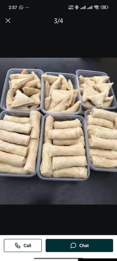 home made roll and samosa
