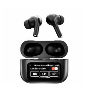 A9 Pro Wireless Earbuds with ANC and Touch Display Bluetooth Earbuds