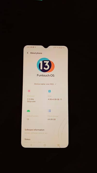 vivo y02t phone and charger 4/64 miner Glass break