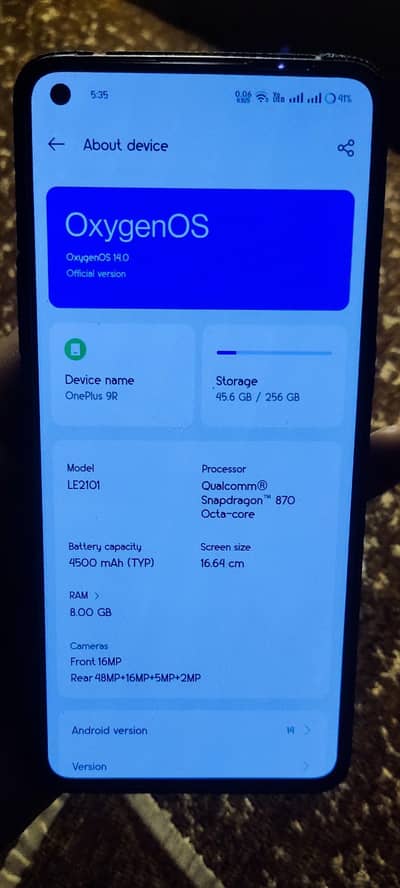 1+9R 12gb 256gb PTA aproved