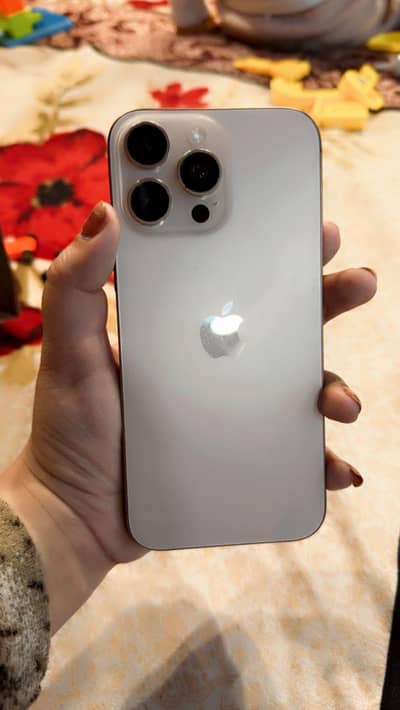 iphone 16 pro max desert titanium , LLA model ,256 gb , 100 battery