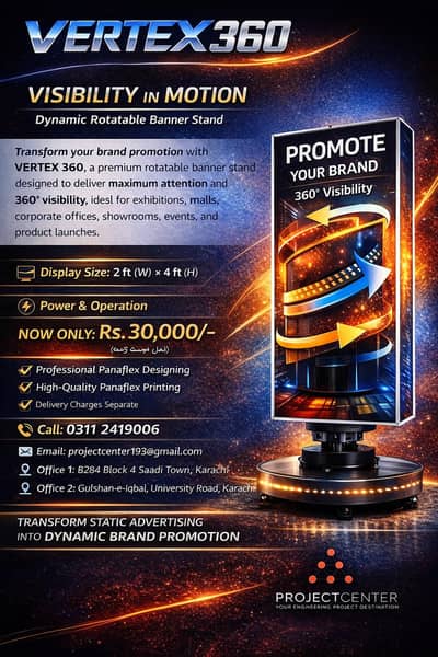 vertex 360 rotatable display unique design