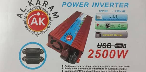 2500 watt inverter Dc 12v to AC 220v (Al karam)