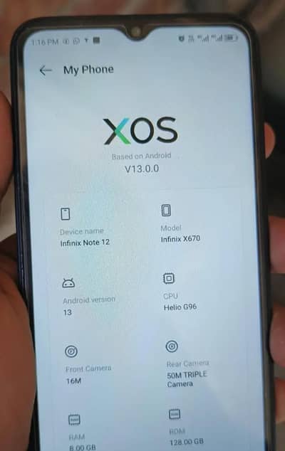 Infinix note 12 g96 all ok 8/128