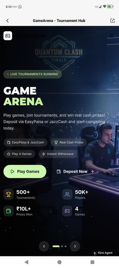Games tournament website (urgent sell) RS: 1000