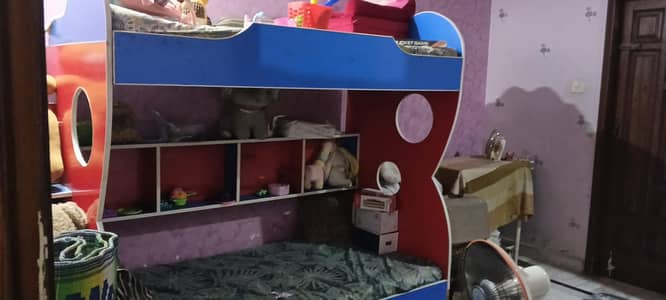 bunk bed for kids with 2 mattress