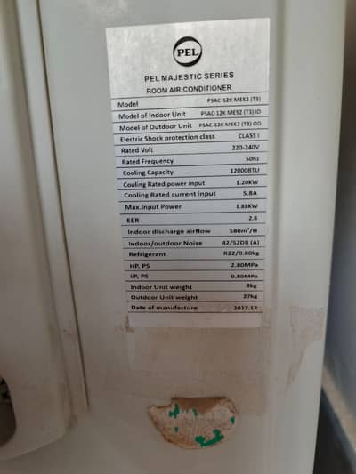 PEL 1 Ton AC – 100% Original Gas