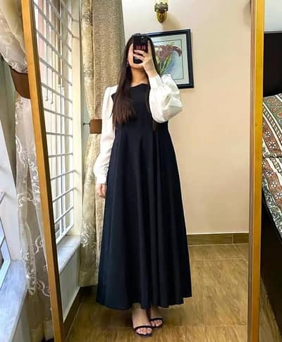 1 Pc women's stitched Georgette Plain Maxi