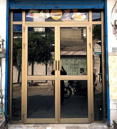 Aluminum glass frame with two door panel