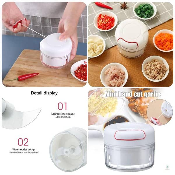 Mini Food Chopper – Manual Vegetable & Onion Cutter for Kitchen, Garlic & Salad Preparation
