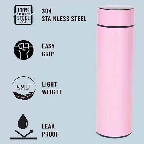 Stainless Steel Smart Temperature Bottle – LED Display Hot & Cold Flask (500ml)