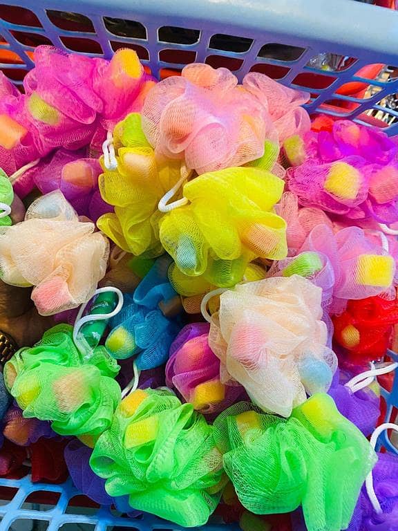 Soft Mesh Bath Loofah Sponge for Shower – Gentle Exfoliating Scrubber, Multi-Color High Quality