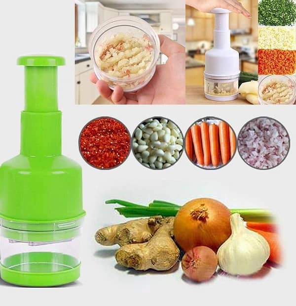Manual Push Chopper – Hand Press Vegetable & Onion Cutter for Kitchen – Fast Food Chopper, Garlic & Salad Dicer