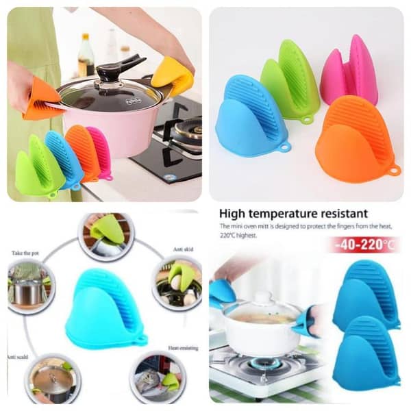 Silicone Heat-Resistant Pot Gloves Pair for Cooking, Baking & Kitchen Use | Non-Slip Waterproof Gloves