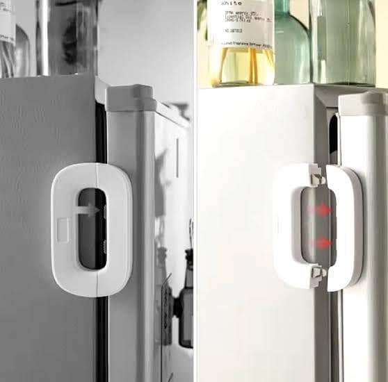 Refrigerator Safety Lock | Easy One-Hand Operation with Self-Locking System