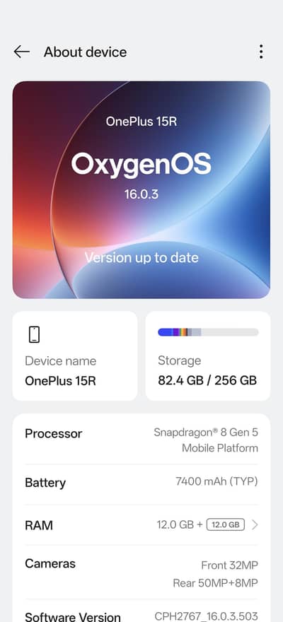 OnePlus 15R 12/256 Global Non PTA