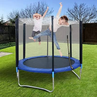 6 ft  183 cm Outdoor Trampoline , ladder, safety enclosure net