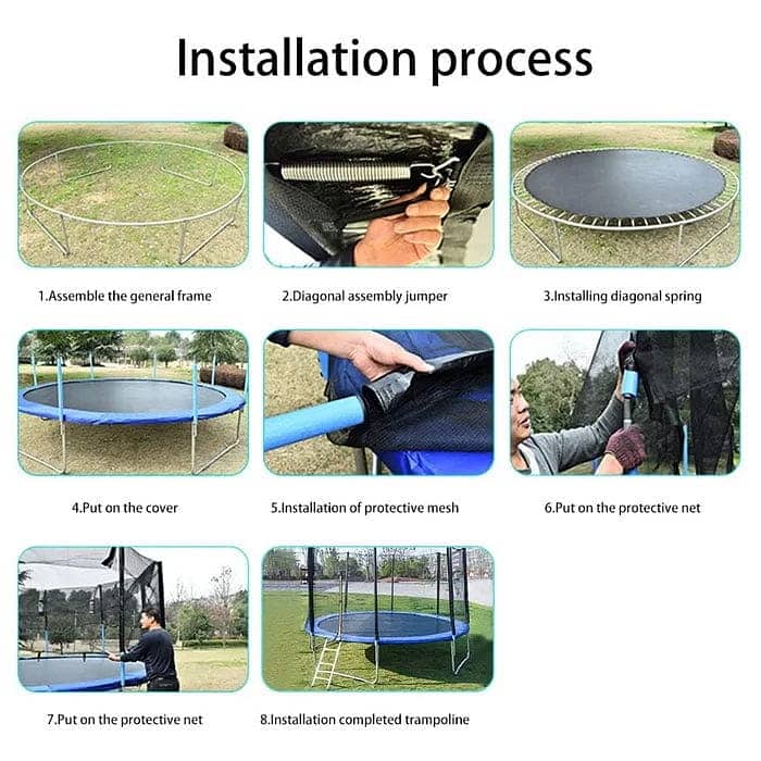 6 ft  183 cm Outdoor Trampoline , ladder, safety enclosure net 3