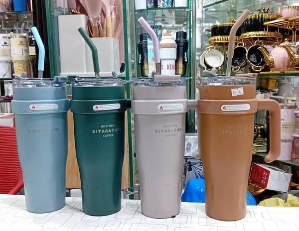 STIARAYURI Premium Coffee Mug – Leak-Proof Travel Flask with Straw & Stopper | Hot & Cold Gym Tumbler