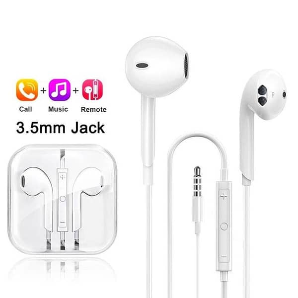 High-Bass Wired Earphones for iPhone and Android with Inline Mic, Volume Control, and 3.5mm Jack